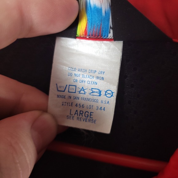 Vintage 90s Bellwether Color Block Windbreaker Cycling Jacket Large Purple Red B - Picture 4 of 8